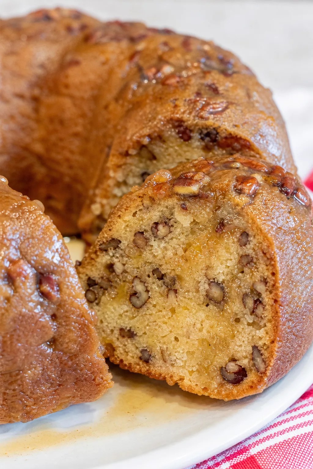 Bacardi Rum Cake, A Retro Classic close-up serving shot