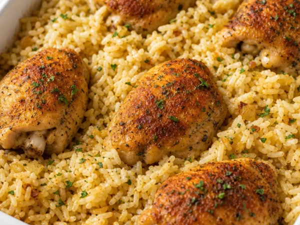 Baked Chicken with Rice Dinner