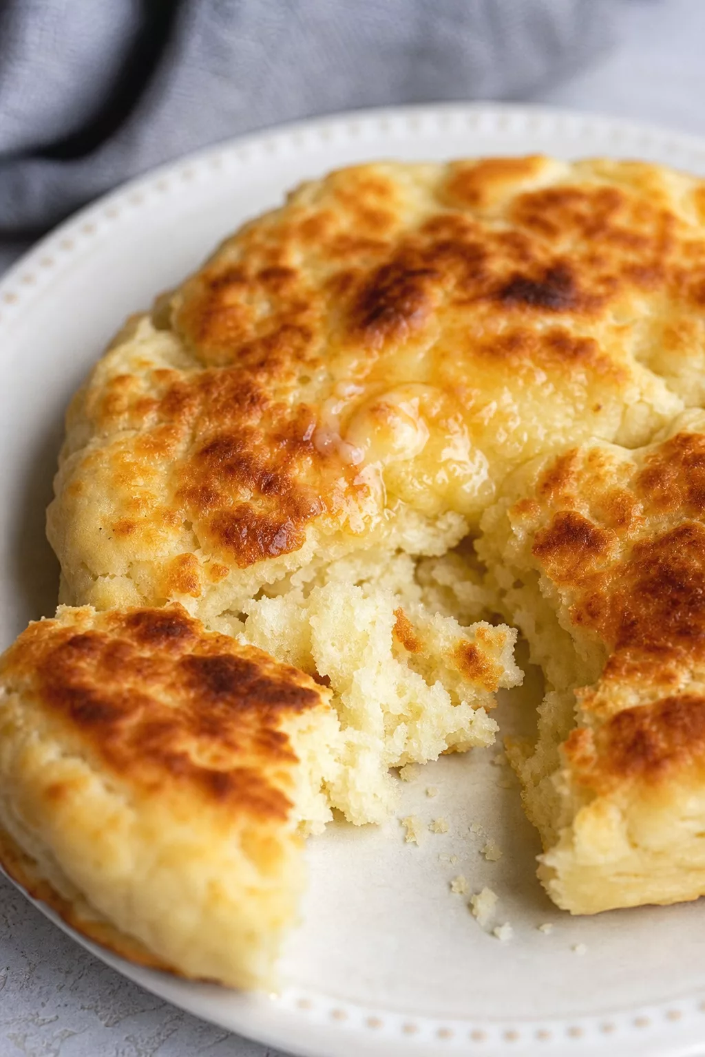 Buttery Homemade Biscuits close-up serving shot