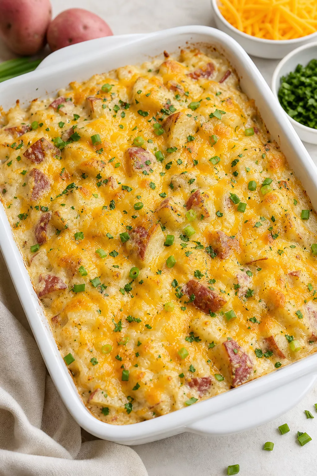 Creamy Red River Potatoes served in a cozy home kitchen