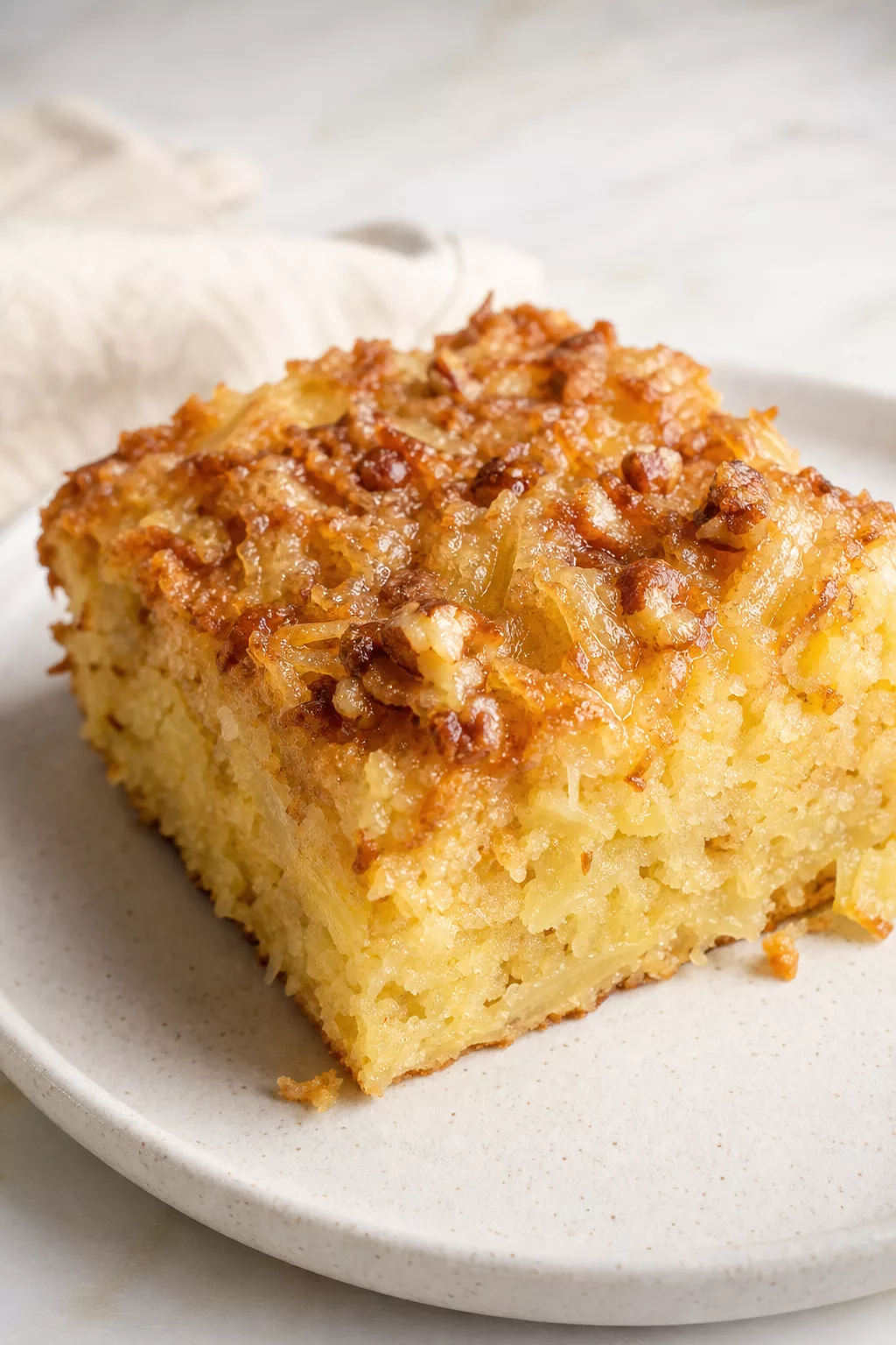 Grandma’s Classic Cake served in a cozy home kitchen