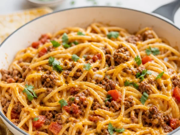 Skillet Taco Spaghetti Dinner