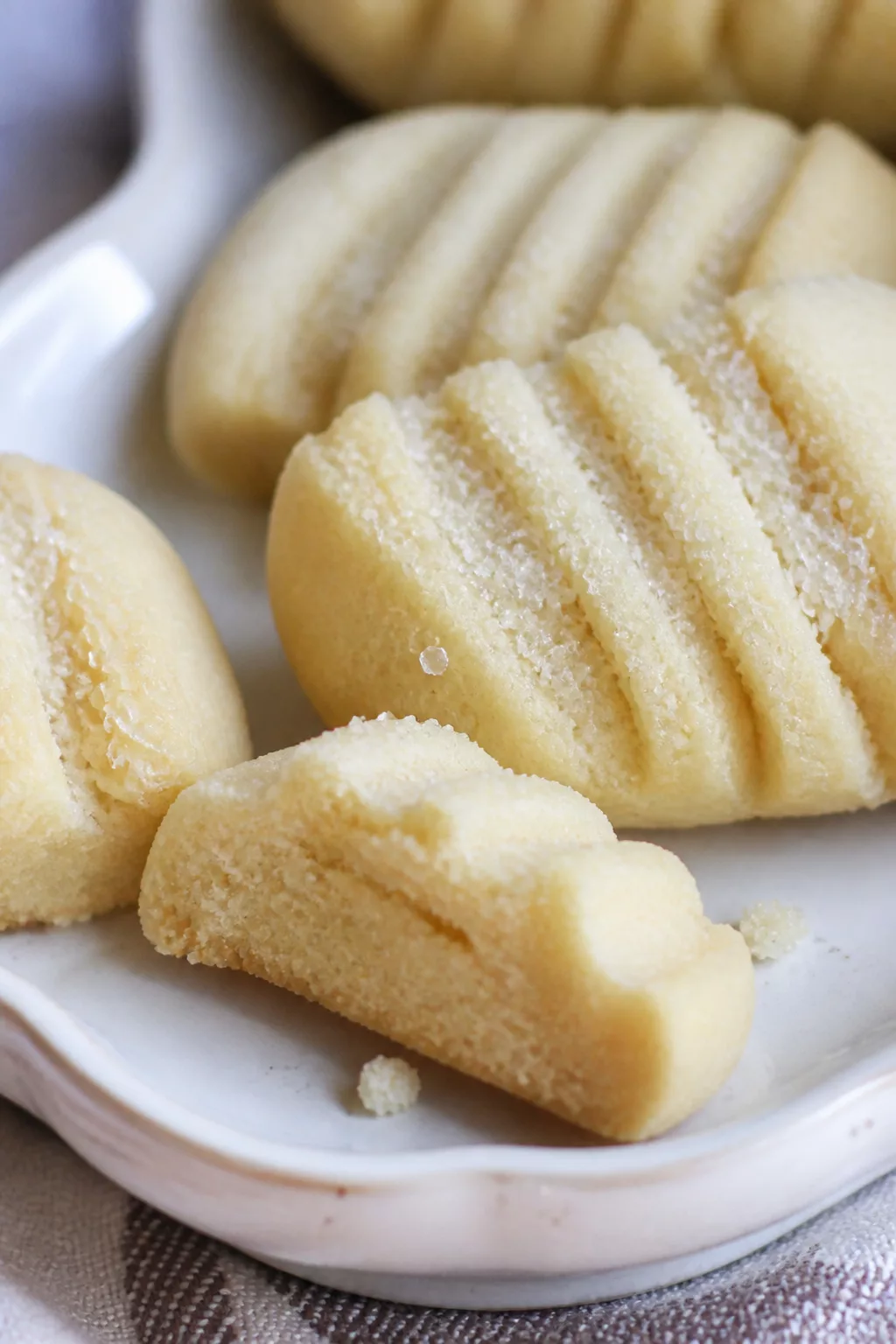 Buttery French Sablé Cookies close-up serving shot