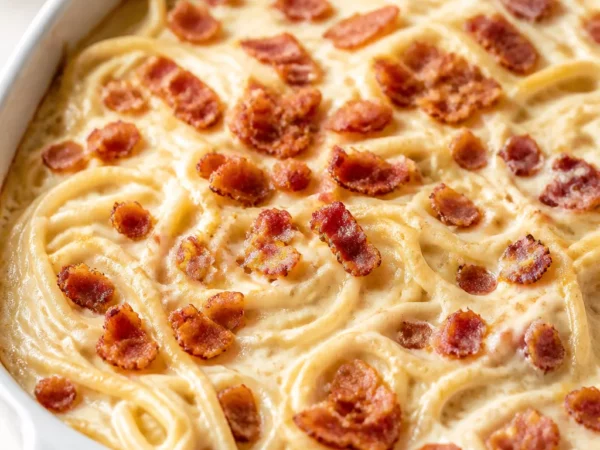 Creamy Bacon and Spaghetti Bake