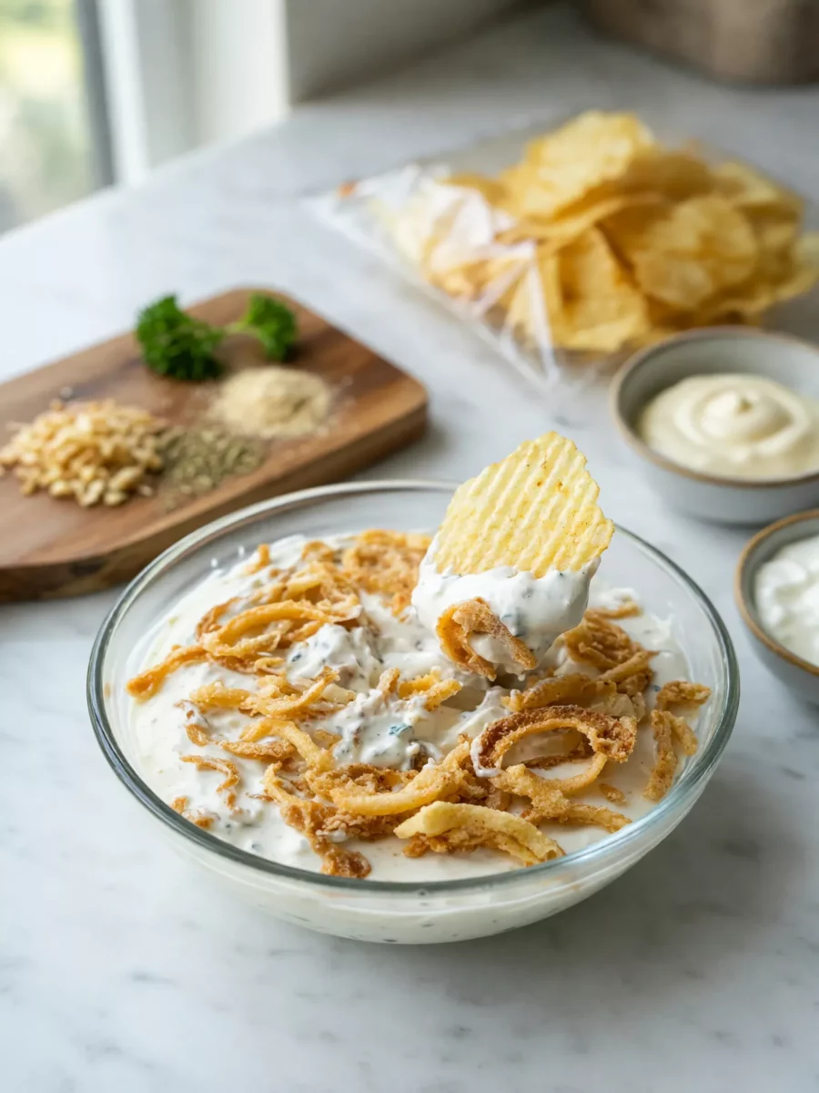 Creamy Beach Dip served in a cozy home kitchen