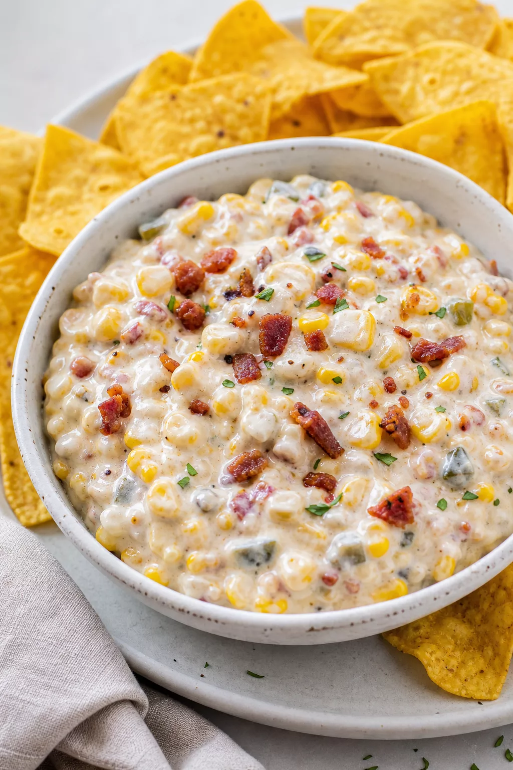 Creamy Cowboy Corn Dip served in a cozy home kitchen