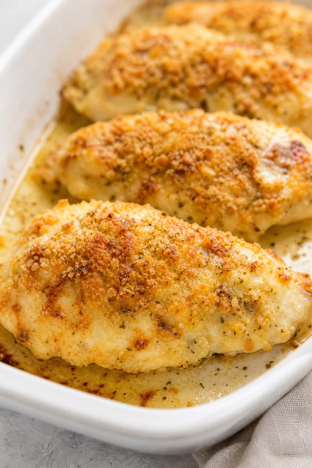 Crispy Baked Chicken Dinner served in a cozy home kitchen