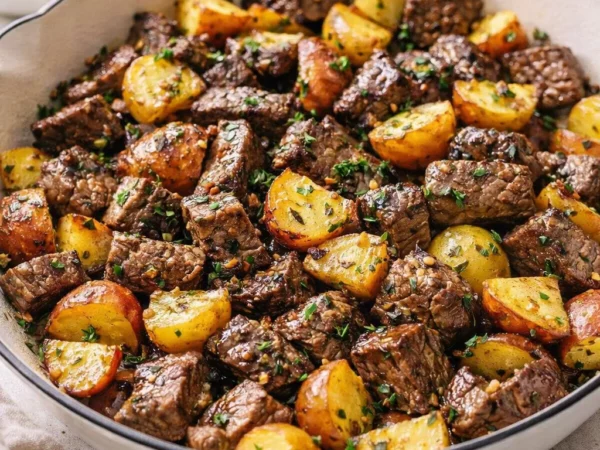 Garlic Butter Steak Bites Skillet