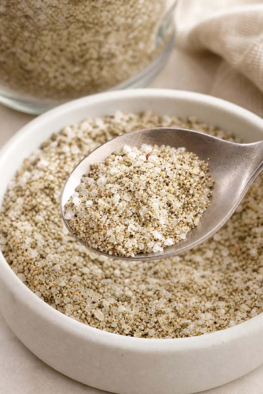 Homemade Stone House Seasoning close-up serving shot